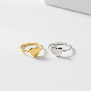 טבעת לב עם חריטה